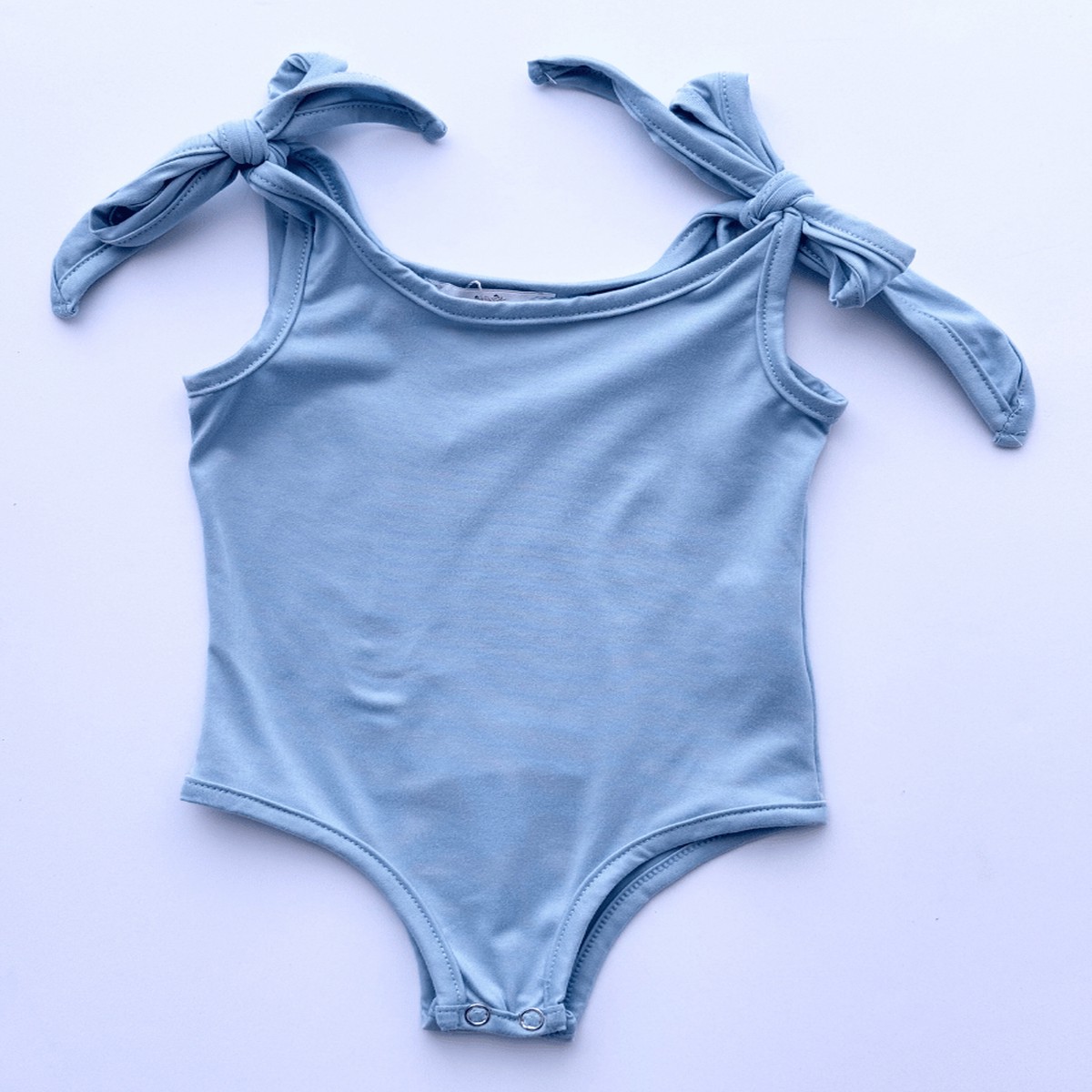 Madden Tie Shoulder Tank Top Leotard - Light Blue