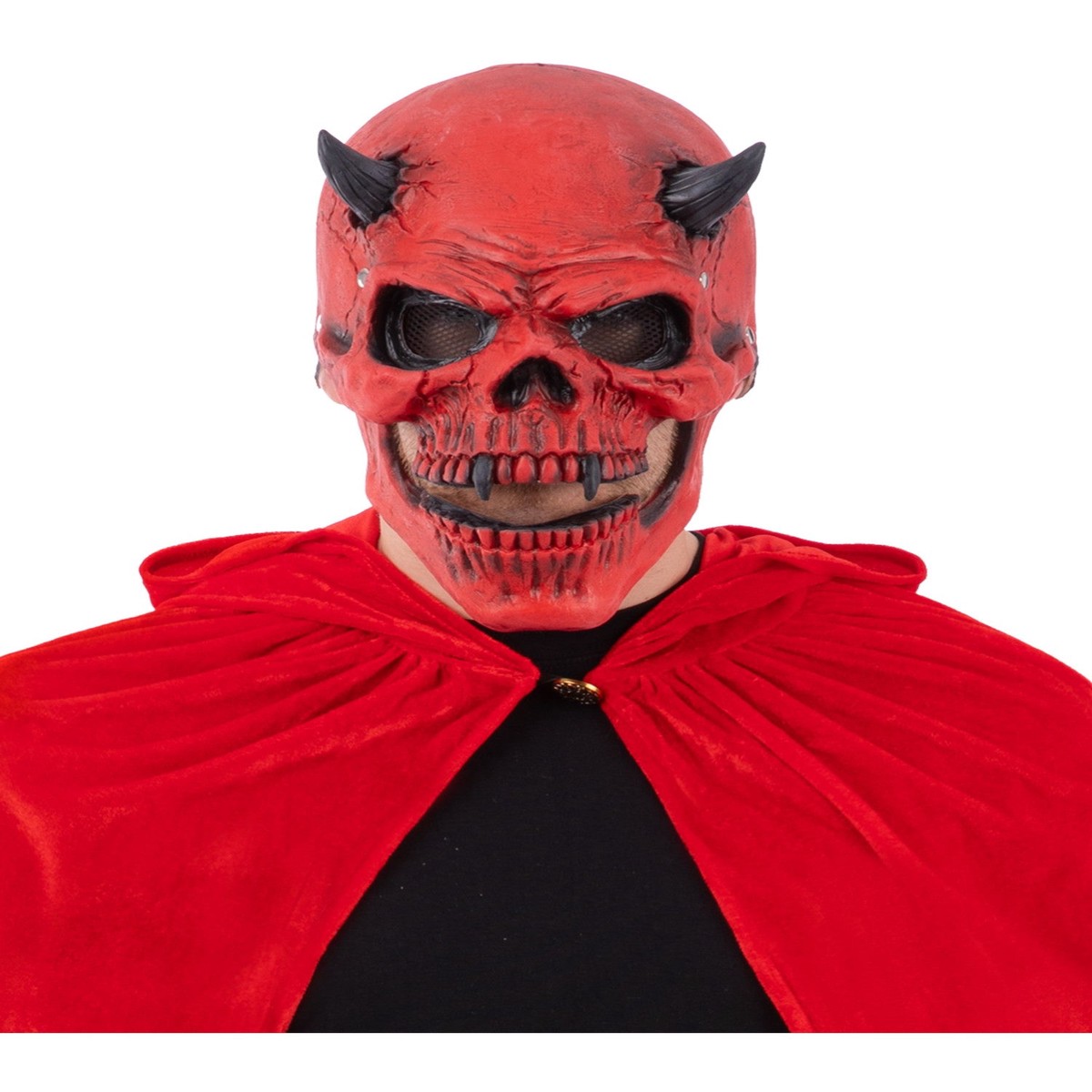 Red Devil Skull Latex Mask