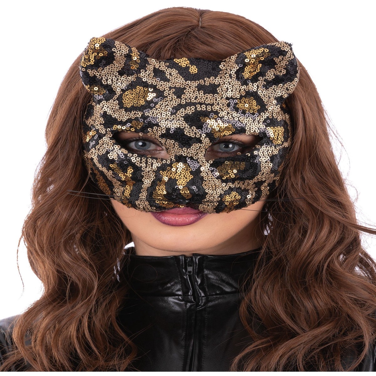 Sequin Leopard Cat Mask