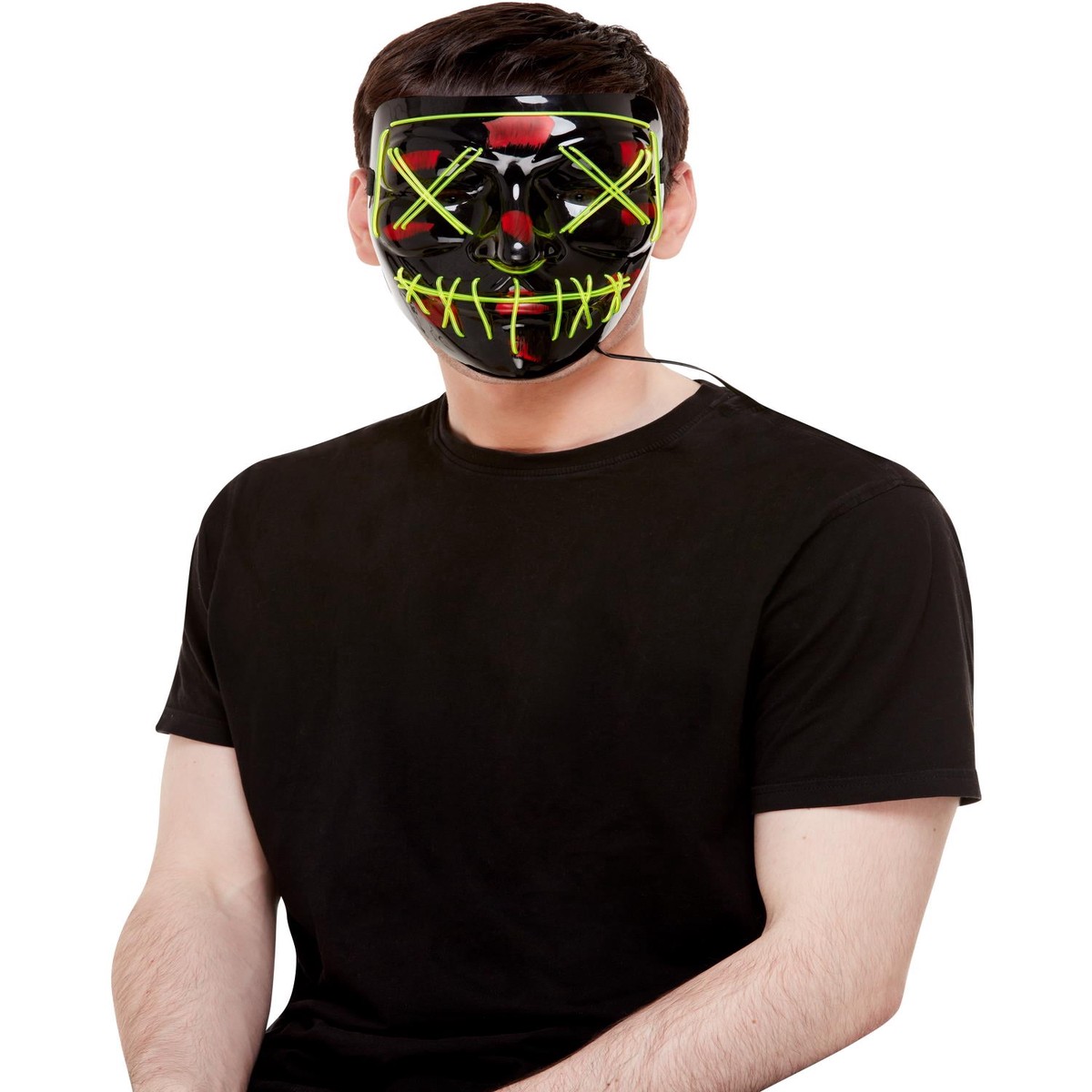 Stitch Face Mask Green Neon Light Up