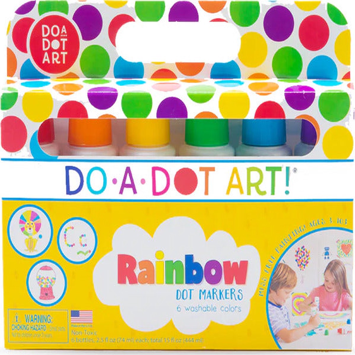 6 Pack Rainbow Dot Markers