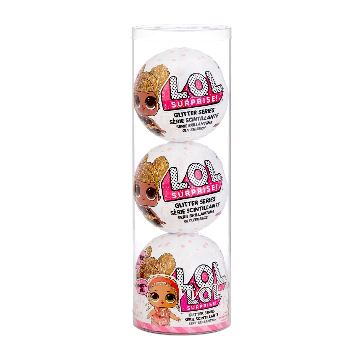 LOL Surprise Glitter 3-Pack- Style 1 - 3 Re-released Dolls Each with 7 Surprises