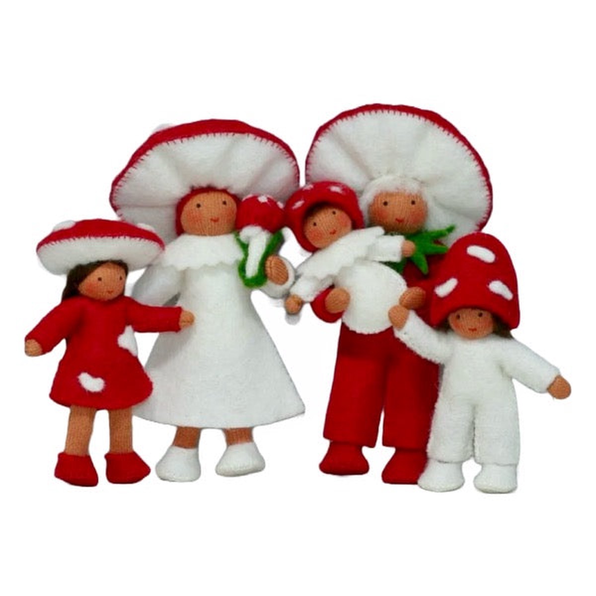 Red Mushroom Family with Brown Skin Sold Individually