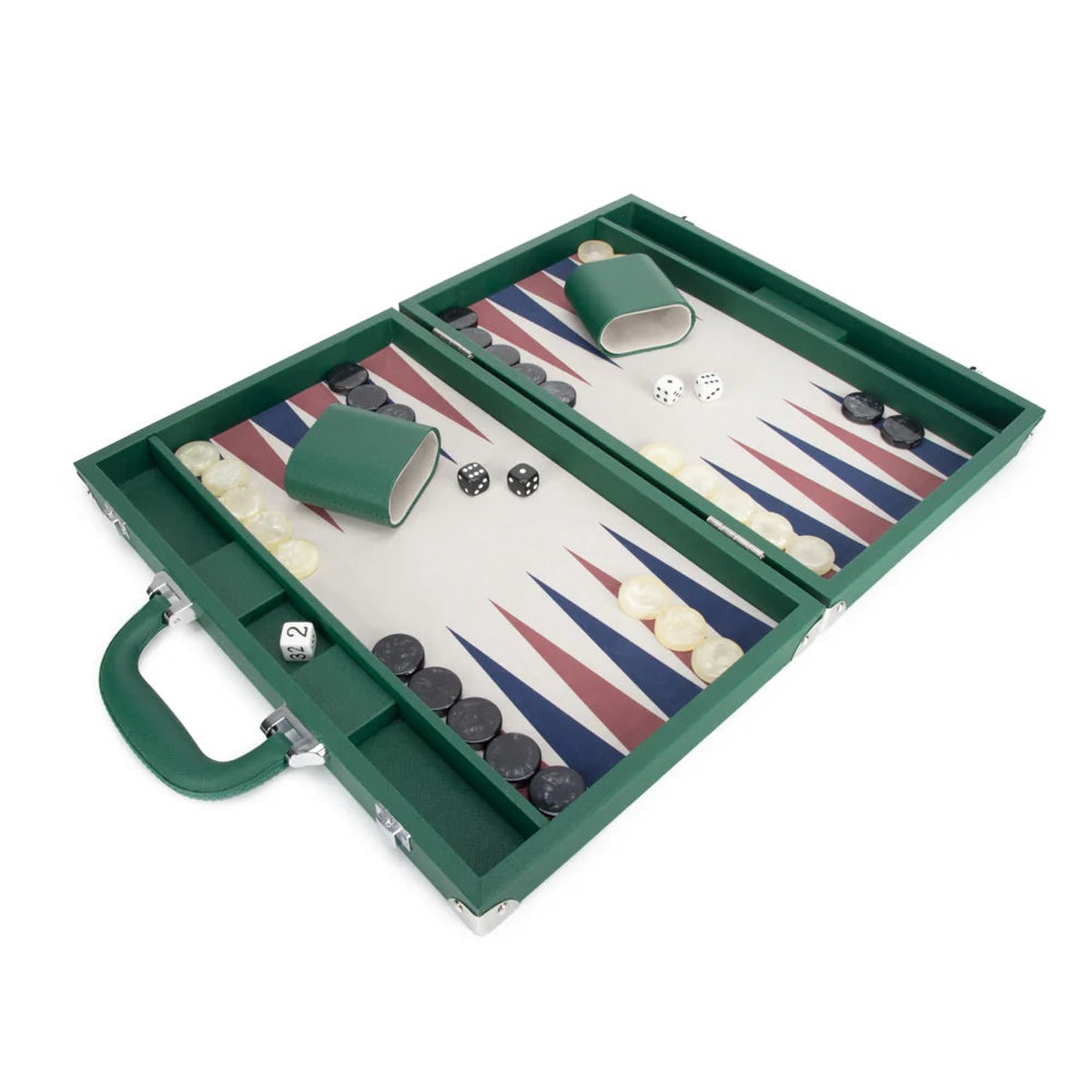HUNTER GREEN BACKGAMMON SET