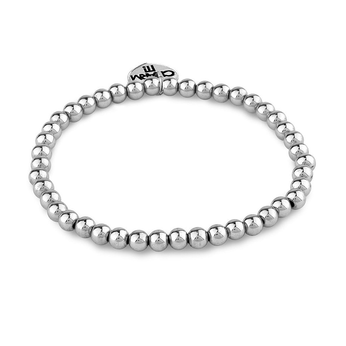 Charm It 4mm Silver Bead Stretch Bracele