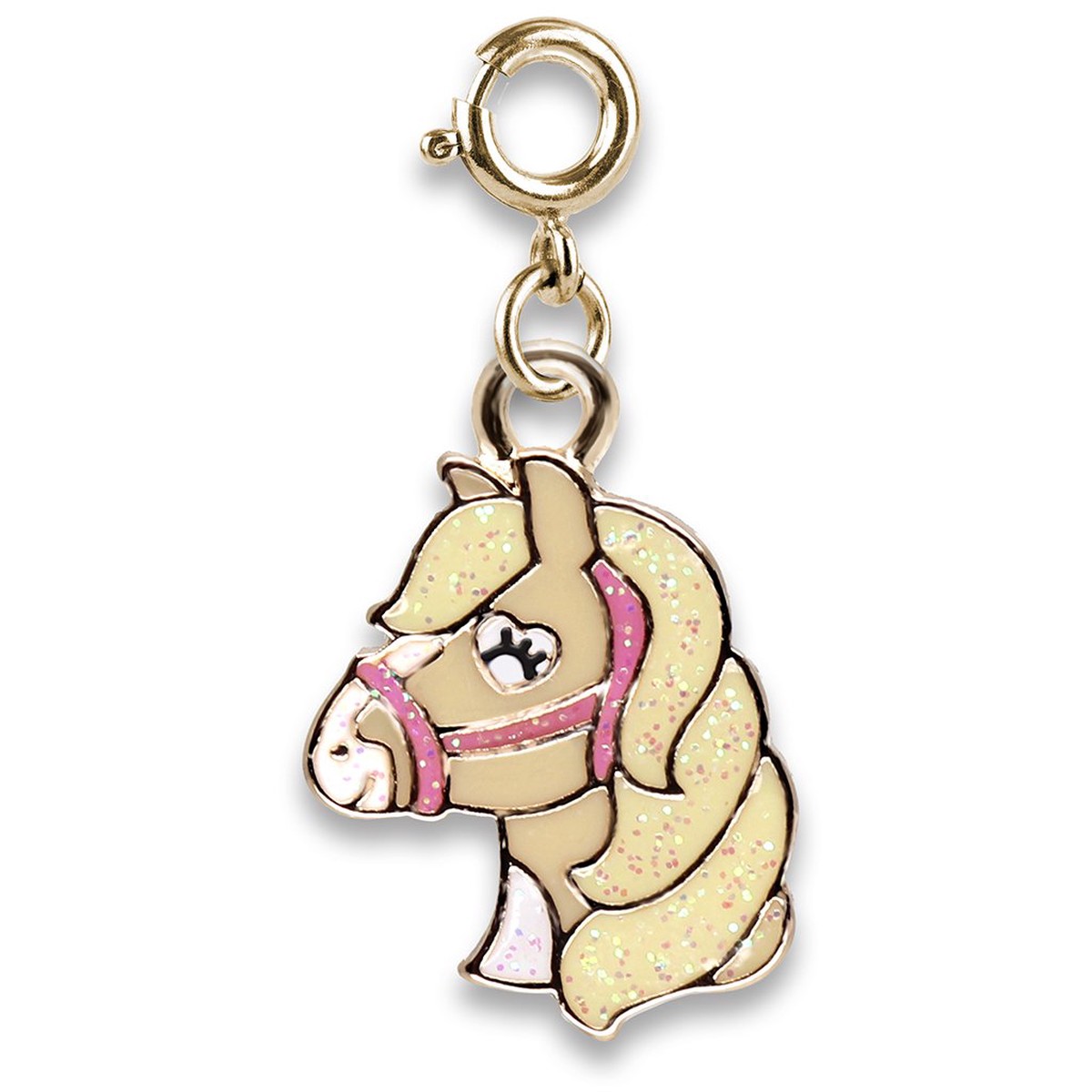 Charm It Gold Glitter Horse Charm